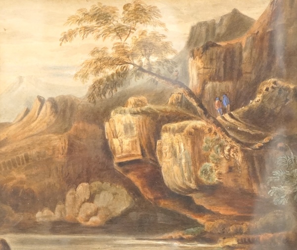 18th century, Mountainous landscape, watercolour, 21 x 24cm